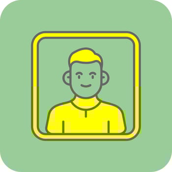 Portrait Filled Yellow Icon vector