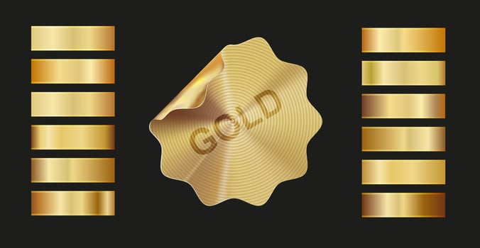 Holographic, silver, bronze and golden vector