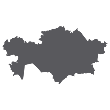 Kazakhstan map. Map of Kazakhstan in grey color png