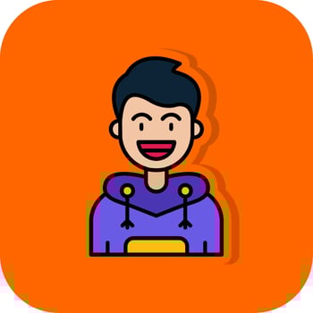 Smile Filled Orange background Icon vector
