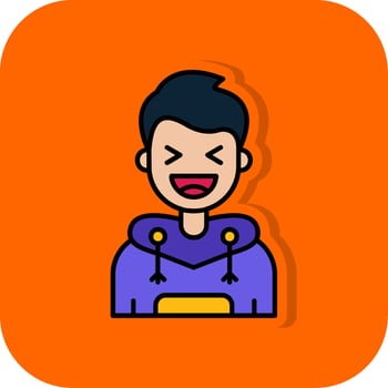 Laugh Filled Orange background Icon vector