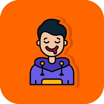 Drooling Filled Orange background Icon vector