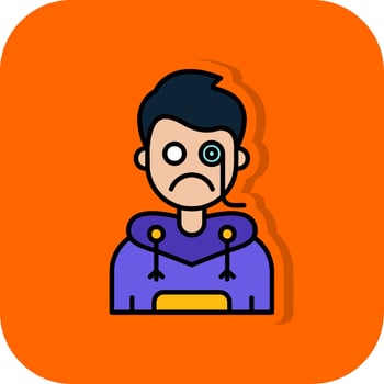 Detective Filled Orange background Icon vector