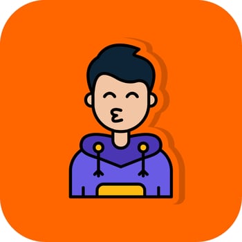 Kiss Filled Orange background Icon vector