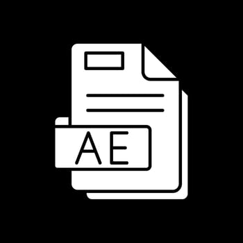Ae Glyph Inverted Icon vector