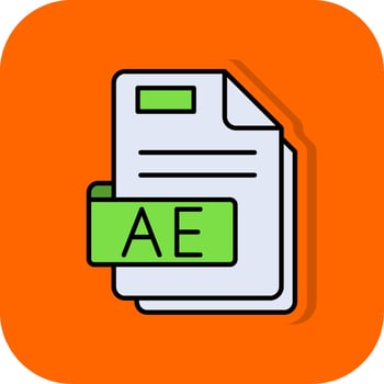 Ae Filled Orange background Icon vector