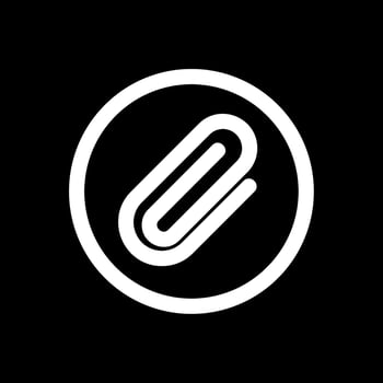 Paperclip 1 Line Inverted Icon vector