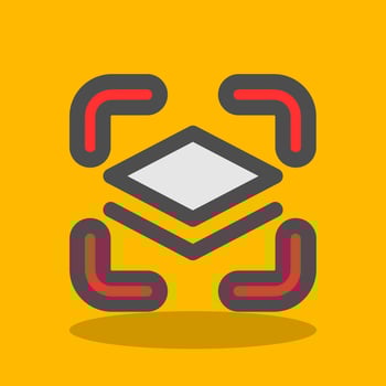 Show layer Filled Shadow Icon vector