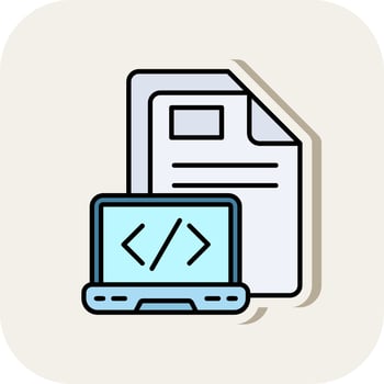 Coding Line Filled White Shadow Icon vector
