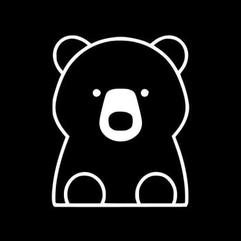 Bear - Black and White Isolated Icon - Vector illustration