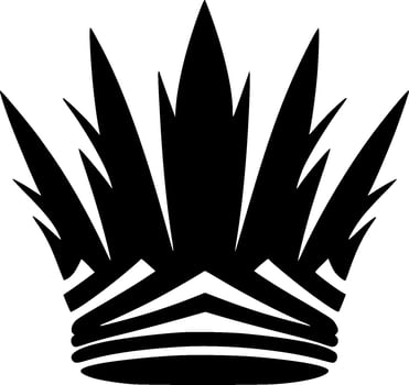 Crown, Black and White Vector illustration