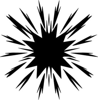 Explosion, Black and White Vector illustration
