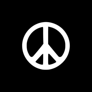 Peace Love - Minimalist and Flat Logo - Vector illustration