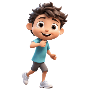 cartoon boy running png
