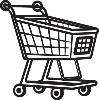 Trolley Tango Sleek Featuring Black Shopping Cart Shop Serenity Elegant Black with Shopping Trolley vector