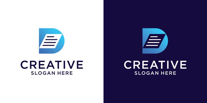 Letter D data document logo design vector