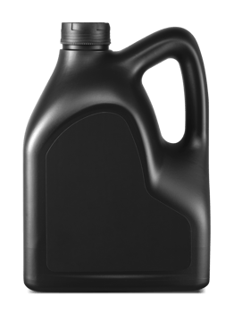 Plastic canister for machine oil, transparent background png