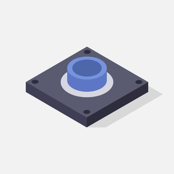 Illustrated isometric button vector
