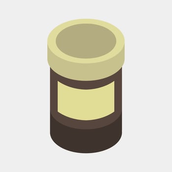 Hair dye jar isometric illustrated vector