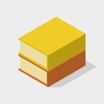 Illustrated isometric suitcase book vector