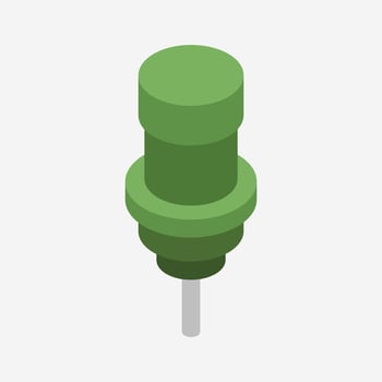 Illustrated isometric push pin vector