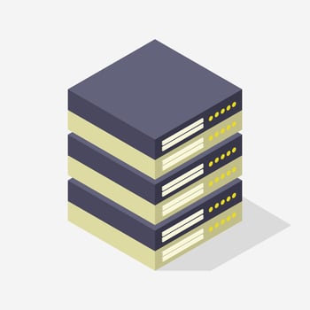 Illustrated isometric server vector
