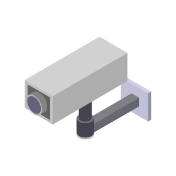 Illustrated isometric video surveillance camera vector