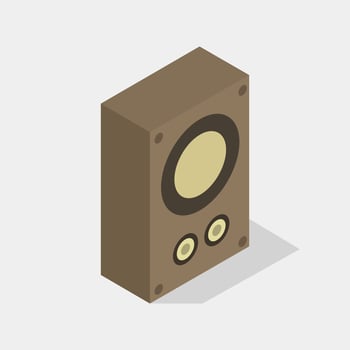 Illustrated isometric woofer vector