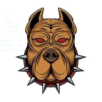 Pitbull dog head vector
