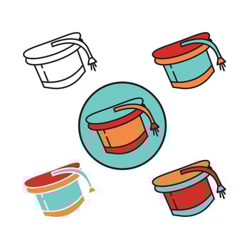 Graduation Hat Icon. Graphic element illustration with Minimalist style on white background. Vector Illustration.