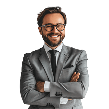 Businessman portrait. Businessman wearing black suit. png