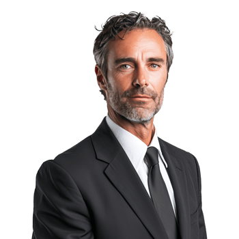 Businessman portrait. Businessman wearing black suit. png