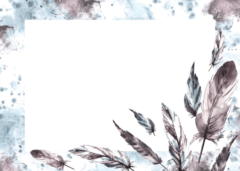 Watercolor painted monochrome banner. Bird grey feathers with graphic ink line on watercolor brush stroke splashes. Real wings card template illustration. Clipart for print background png