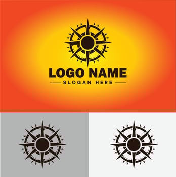Compass logo icon vector art graphics for business brand app icon direction compass logo template