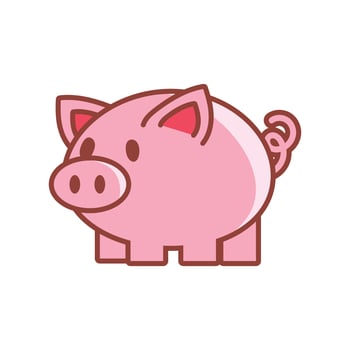 Vector cute pig cartoon character design
