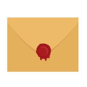 Brown Vintage Envelope with Red Wax Seal vector