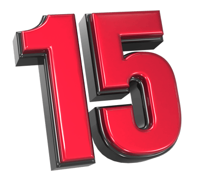 Number 15 3D Render png