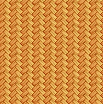 Seamless pattern of woven bamboo vector isolated on white background.