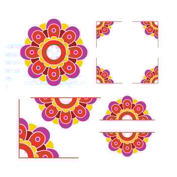 Mandala Colorful Wedding Ornament Vector Designs