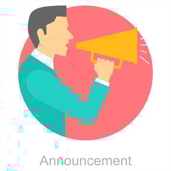 Announcement and bullhorn icon concept vector