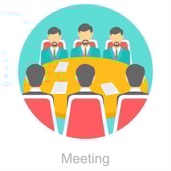 Meeting and board icon concept vector