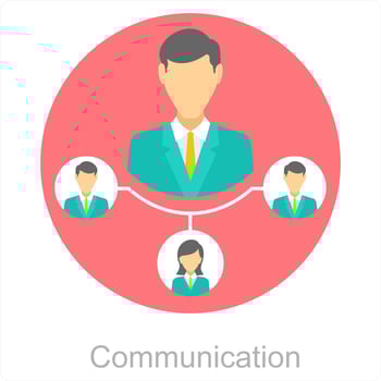 Communication and work icon concept vector