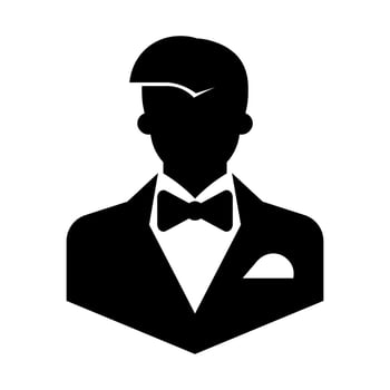 black vector groom icon isolated on white background