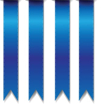 Blue ribbon isolated on white background vector