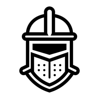 black vector knight icon isolated on white background