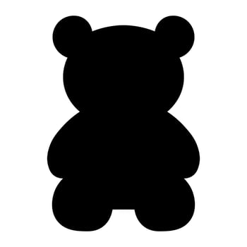 black vector gummy bear icon isolated on white background