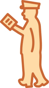 Guard Checking Passport Vector Icon