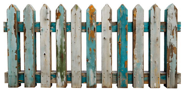 AI generated Old Painted Wooden Fence png