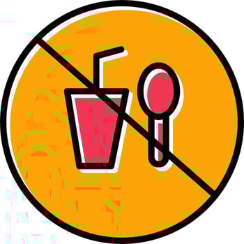 No Food or Drinks Vector Icon