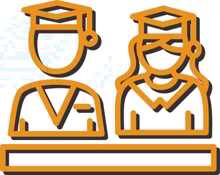 Students Sitting Vector Icon